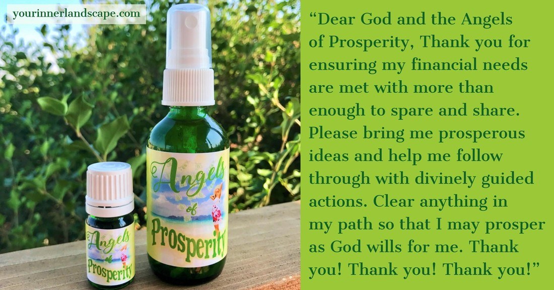 Angels of Prosperity essential oil blend and spray by angelsanddivineoils.com